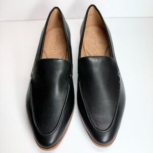 NIB Aerosoles Leather Stacked Heel Classic Black Loafers Women’s Size 11W